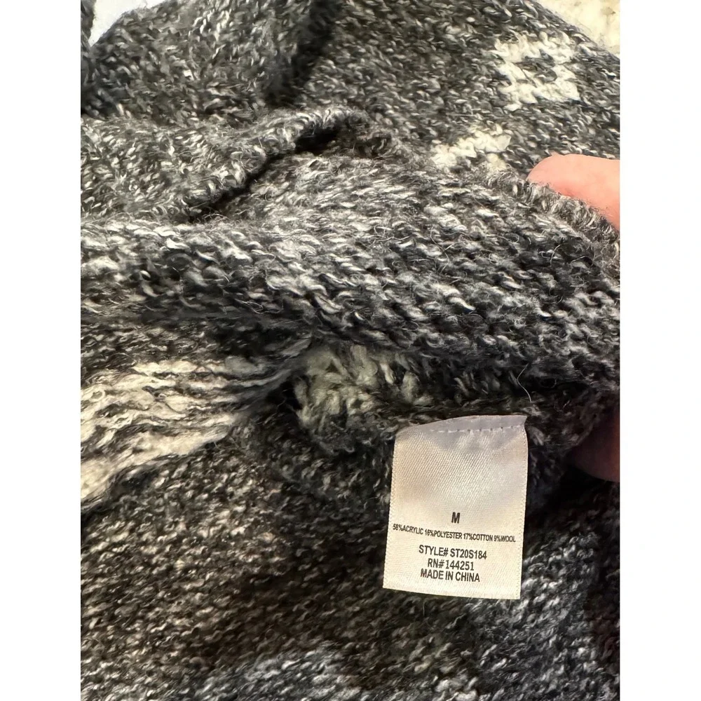 mi ami Women's M Grey Fair Isle Turtleneck Sweater Pullover Forever 21 - Picture 9 of 10